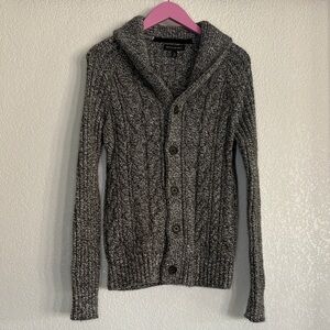 Banana Republic Charcoal Cable Knit Cardigan